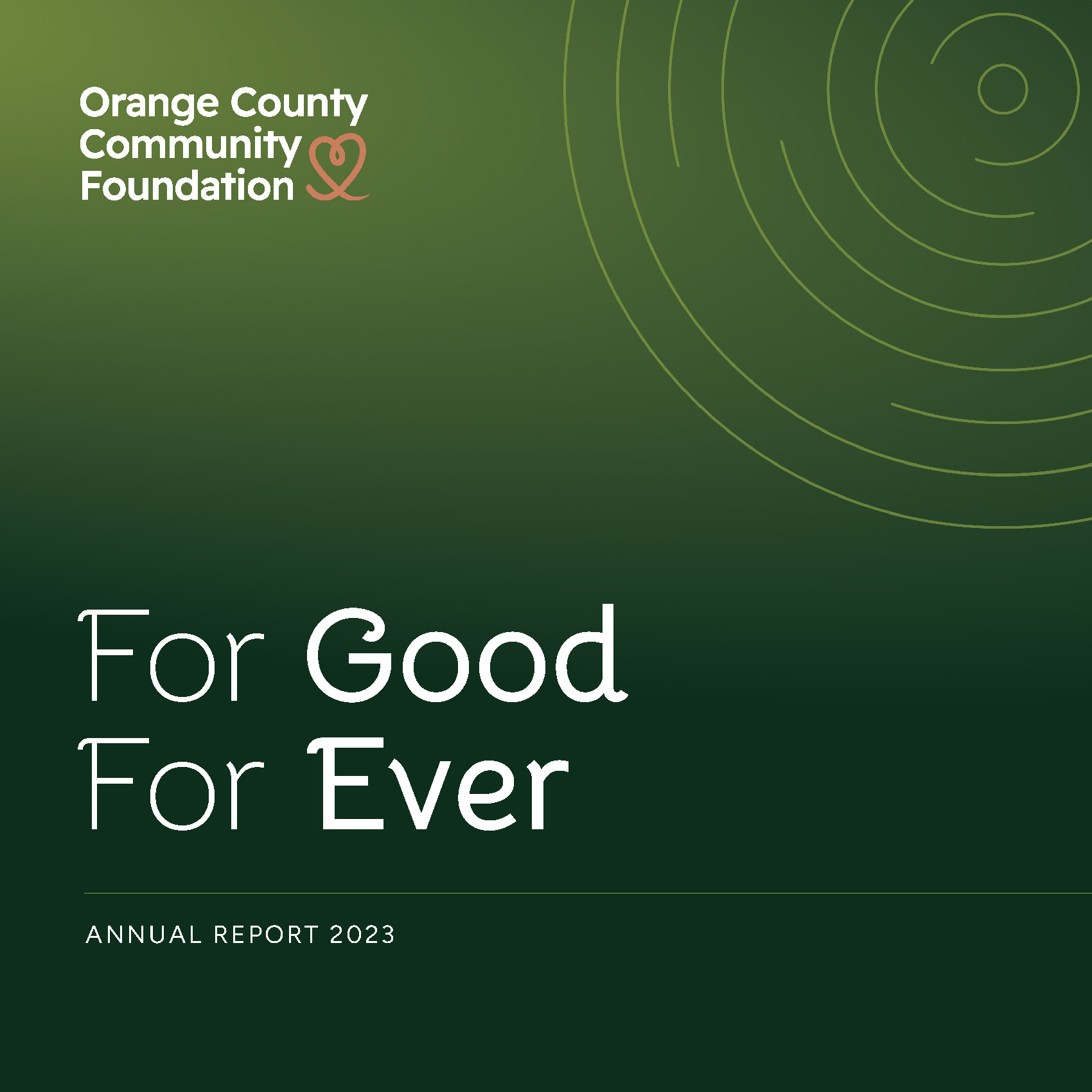 OCCF Annual Report 2023 – For Good. For Ever.
