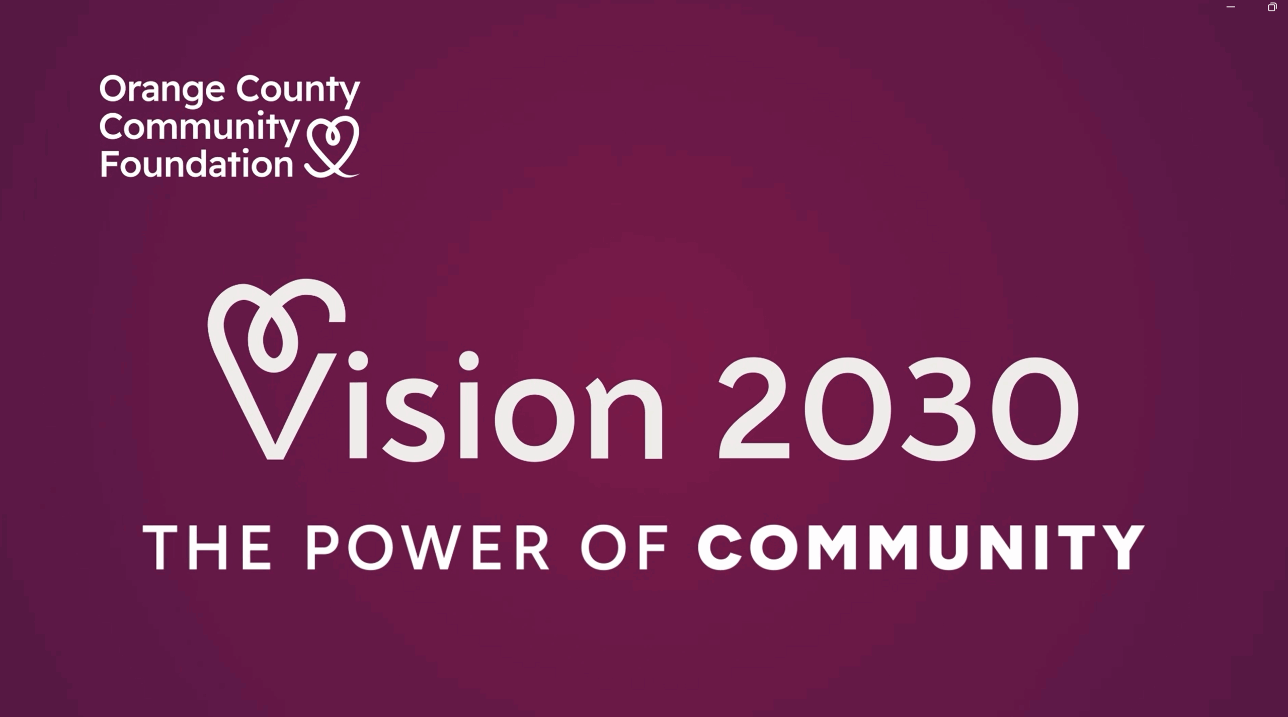 Vision 2030: The Power of Community