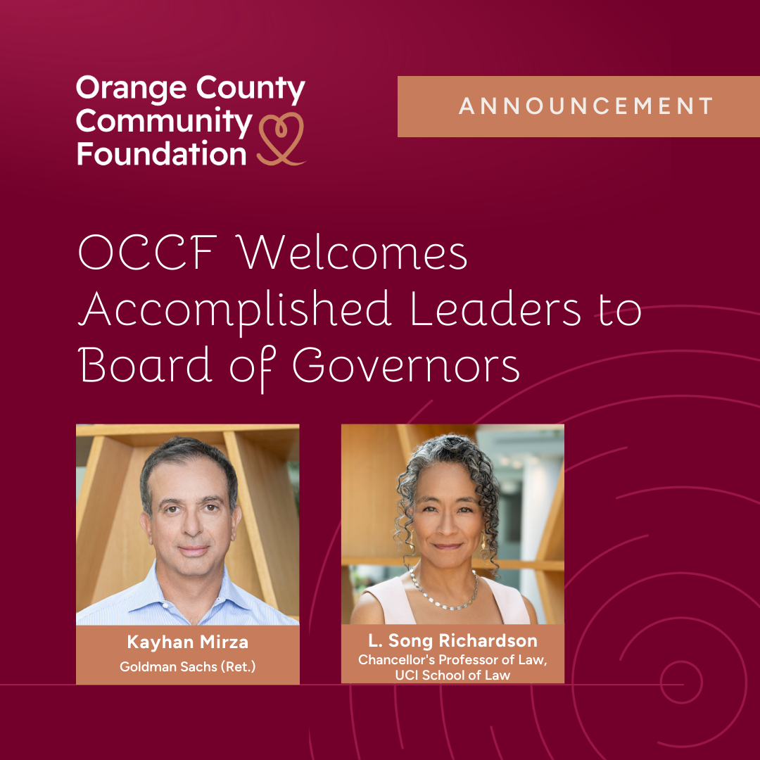 OCCF Welcomes Two New Board Members: Kayhan Mirza and L. Song Richardson